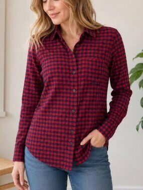 J. Crew Crinkle Boy Shirt in Red Check 16